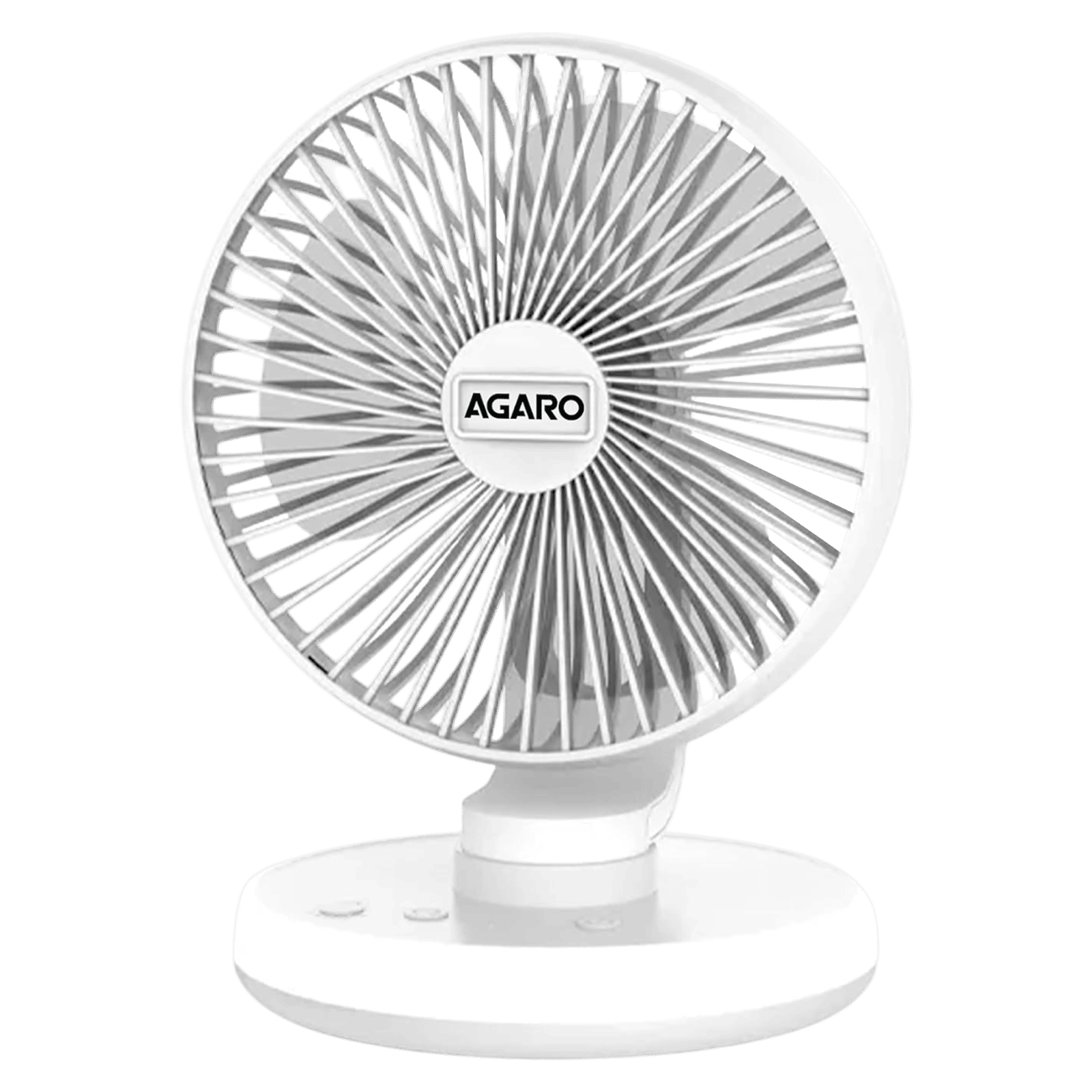 AGARO Alpha 3 Blade Rechargeable Personal Mini Fan (Copper Brushless Motor, White)