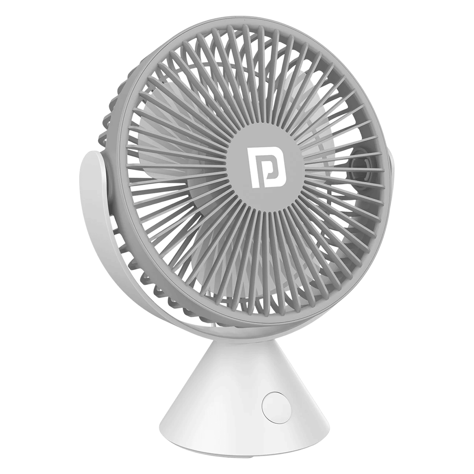 PORTRONICS Aero Breeze 178mm 3 Blade Rechargeable Portable Desktop Fan with 2400 mAh Battery (BLDC Motor, Grey)