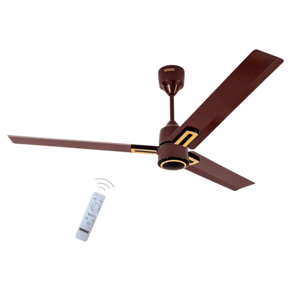 USHA AeroEdge Plus 5 Star 1200mm 3 Blade BLDC Motor Ceiling Fan with Remote (Whisper Quiet Technology, Brown)