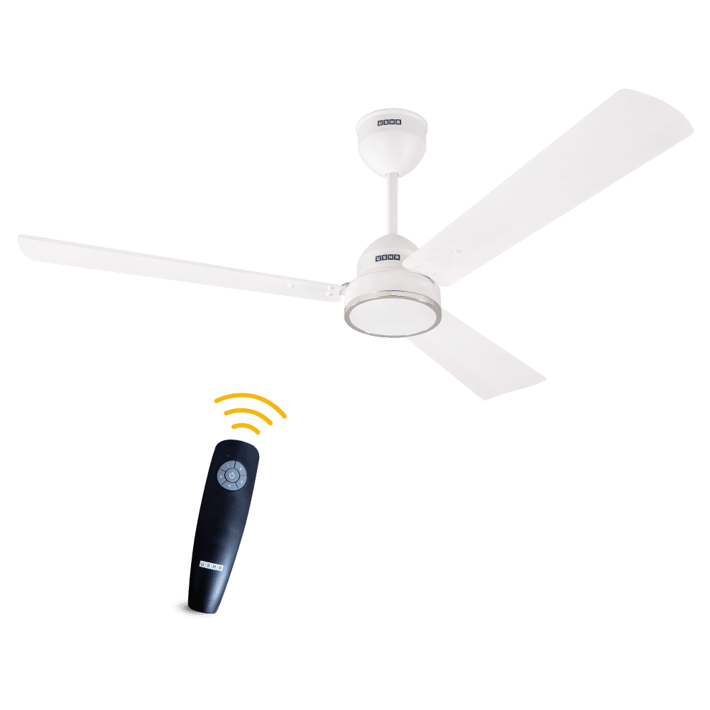 USHA AeroEdge 5 Star 1200mm 3 Blade BLDC Motor Ceiling Fan with Remote (Whisper Quiet Technology, Ivory)