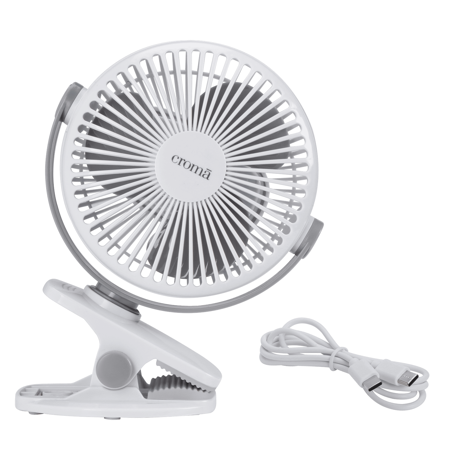 Croma AF2301 3 Blade Rechargeable Fan with 1800 mAh Battery (BLDC Motor, White)
