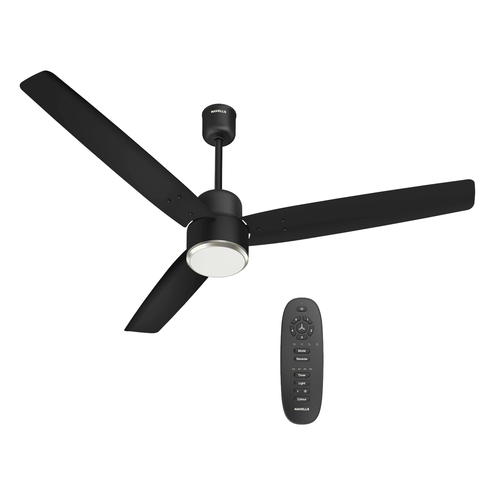 Havells Epic Underlight 5 Star 1200mm 3 Blade BLDC Motor Ceiling Fan with Remote (Reverse Rotation, Matt Black)