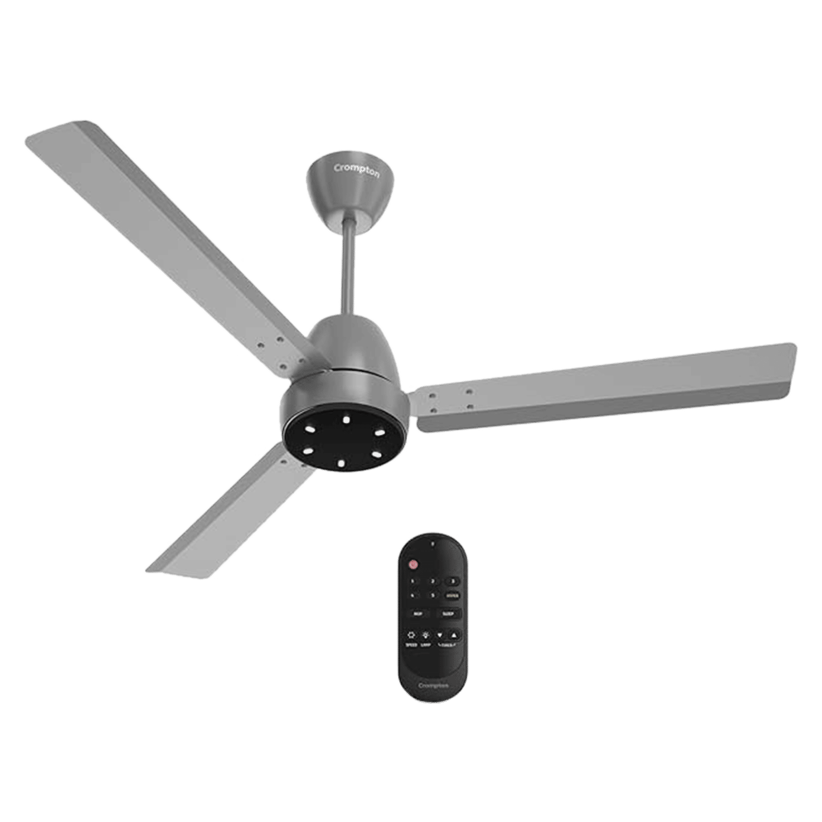 Crompton Energion NITEO 5 Star 1200mm 3 Blade BLDC Motor Ceiling Fan with Remote (Premium LED Lamp, Matt Grey)