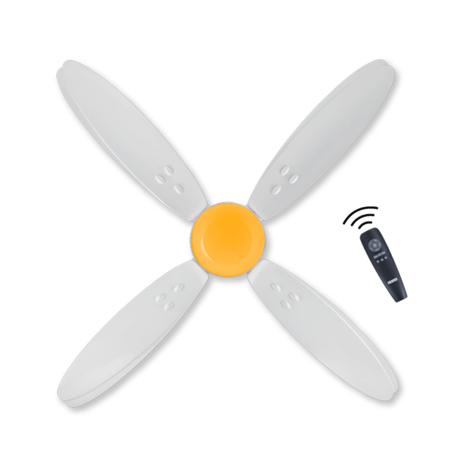 Usha Bloom Lily Nova 5 Star 1200mm 4 Blade BLDC Motor Ceiling Fan with Remote (Whisper Quiet Operations for Noiseless Experience, White & Yellow)