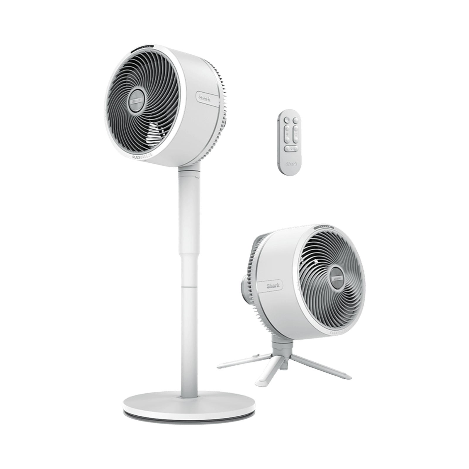 Shark FlexBreeze 3 Blade BLDC Motor Table & Pedestal Fan with Remote (UV & Water Resistant, White)