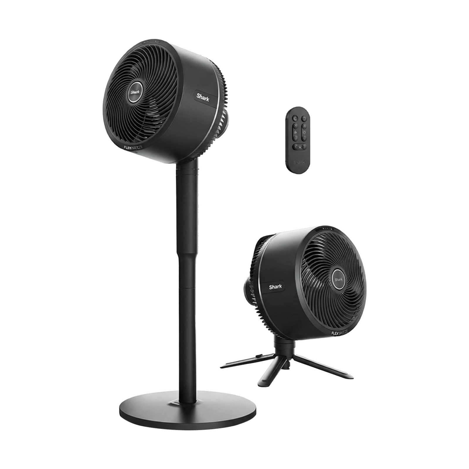 Shark FlexBreeze 3 Blade BLDC Motor Table & Pedestal Fan with Remote (UV & Water Resistant, Black)