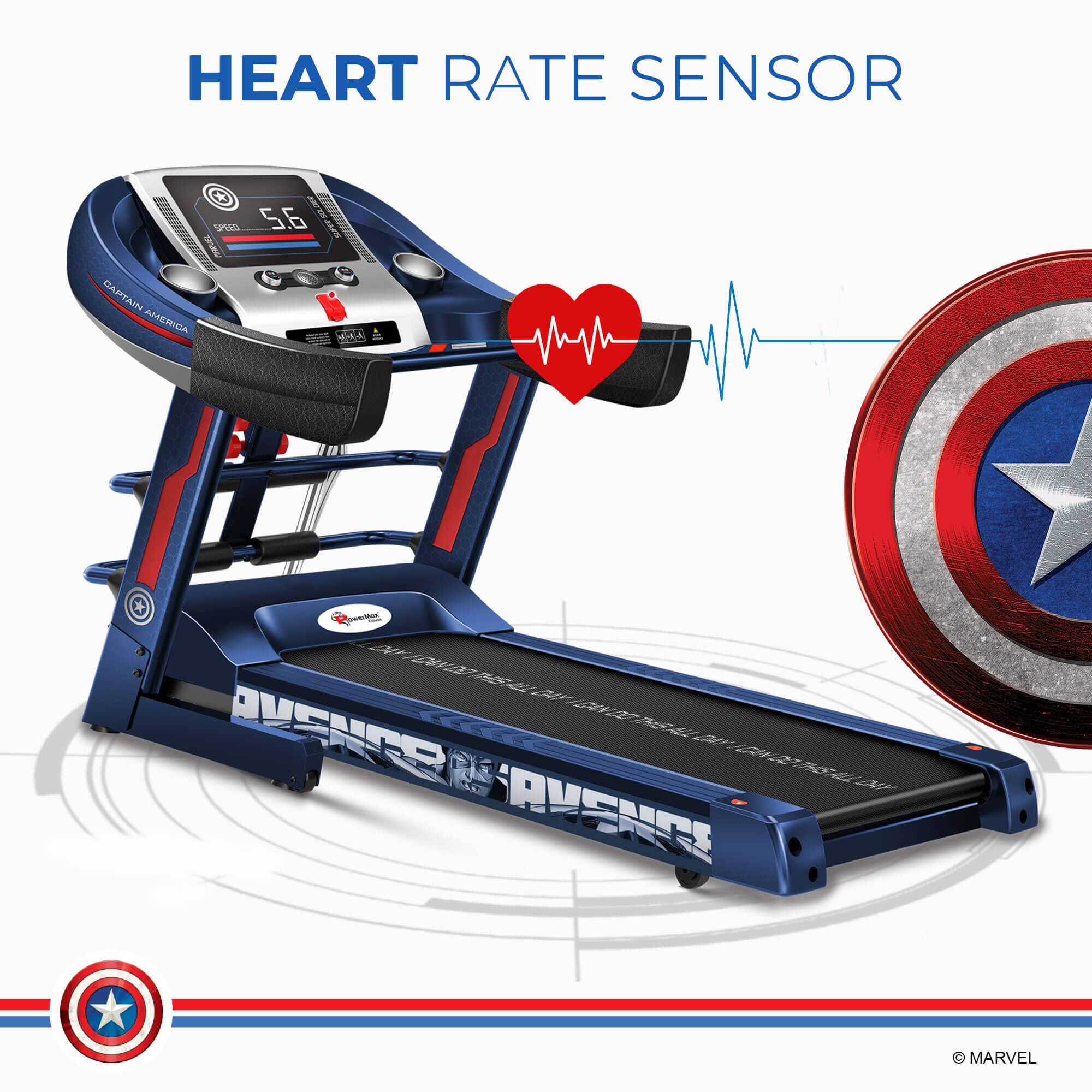 Buy Powermax Captain America 2HP Foldable Motorized Treadmil (6