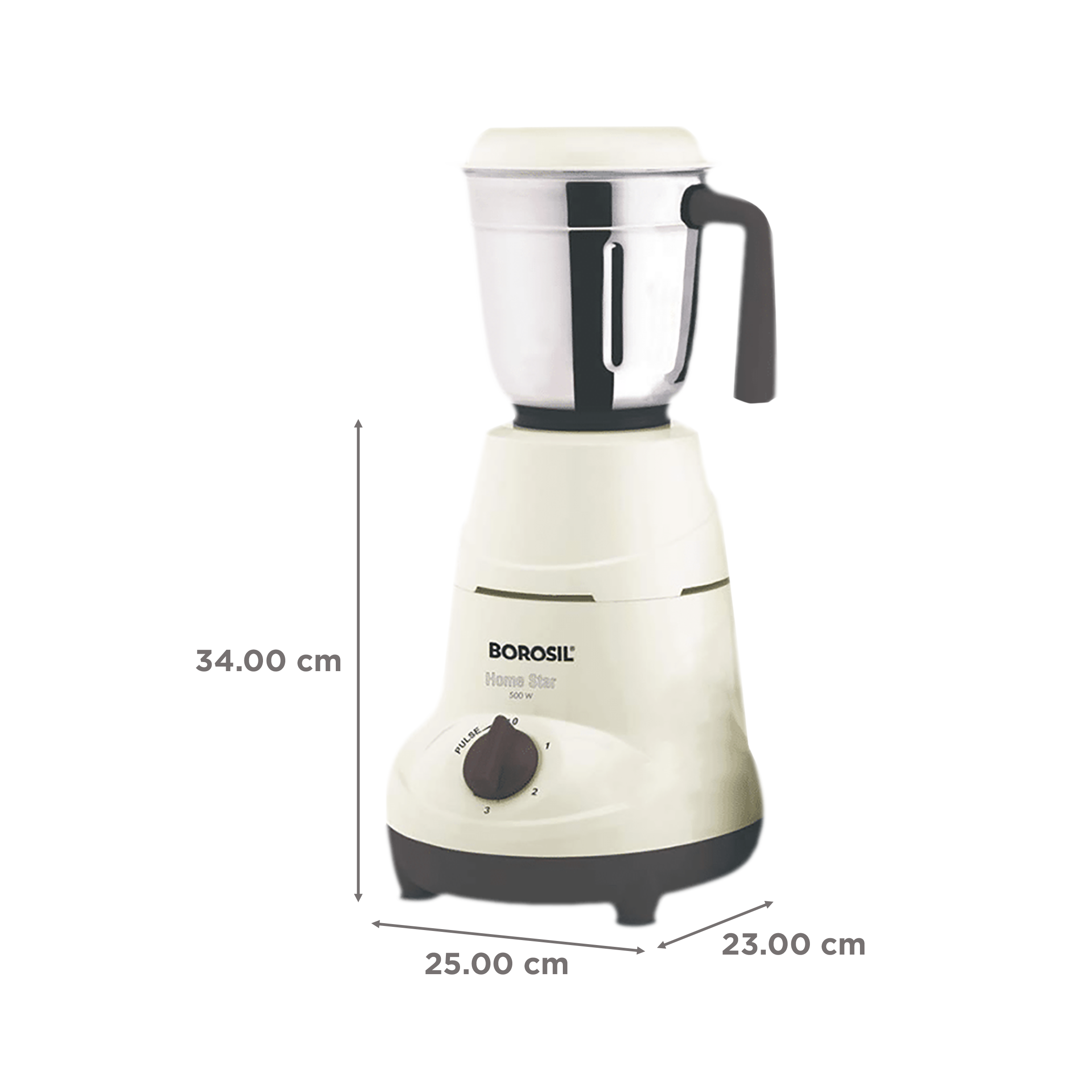 Buy BOROSIL HomeStar 500 Watt Jars Mixer Grinder (20000 RPM,