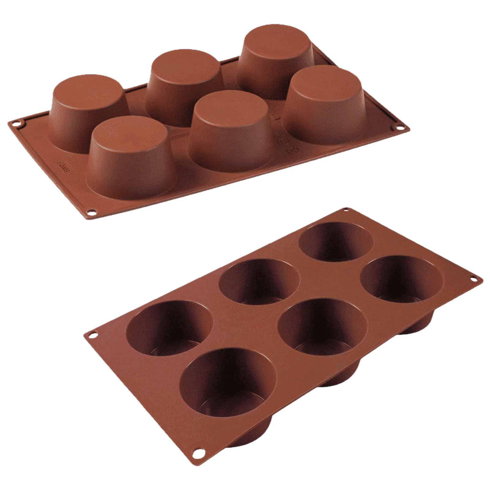 WONDERCHEF Pavoni Muffin 6 Portions Mould For Microwave, Refrigerator (Good Elasticity, 63152908, Brown)