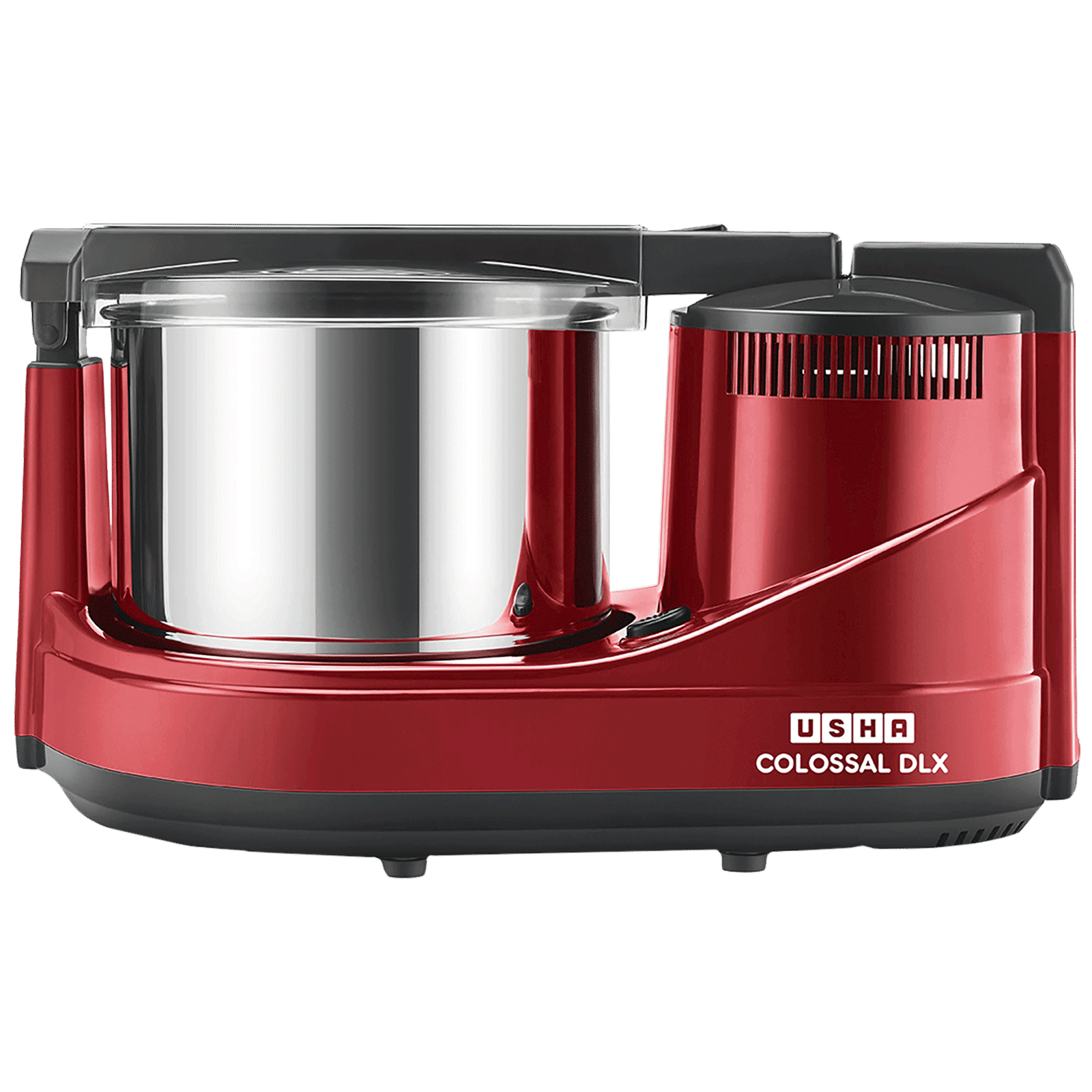 USHA Colossal DLX 2 Litres 2 Stones Wet Grinder with Coconut Scrapper & Atta Kneader (Sturdy High Torque Motor, Red)