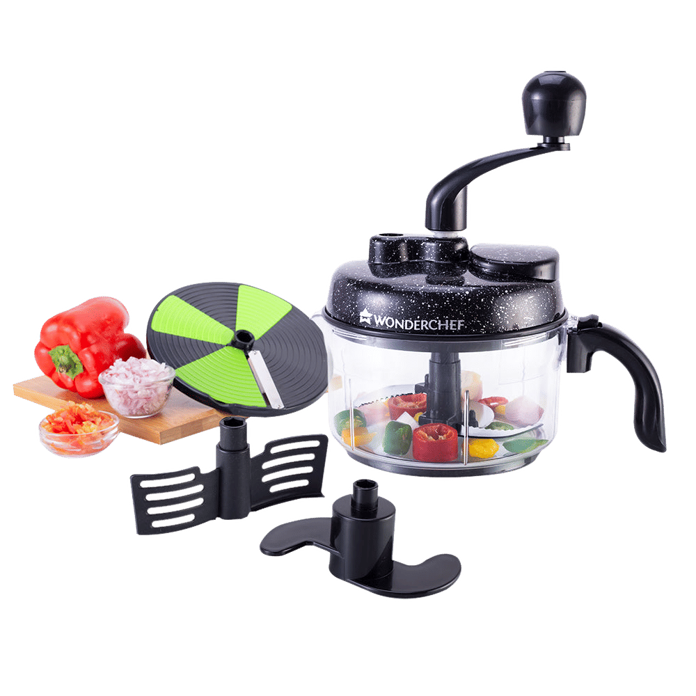 WONDERCHEF Turbo Vegetable & Fruit Chopper with 3 Blades (Black)