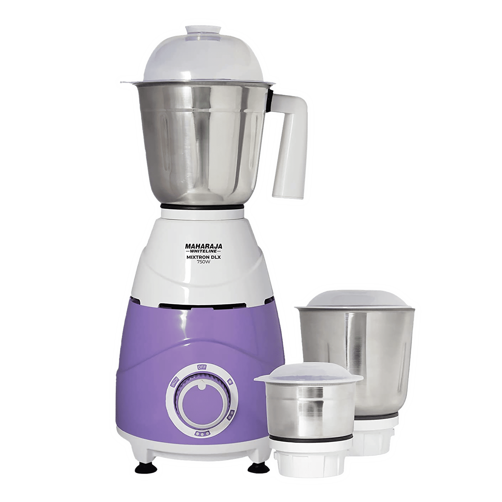 MAHARAJA WHITELINE Mixtron Dlx 750 Watt 3 Jars Mixer Grinder (20000 RPM, Unique Jar Flow Breaker, Lavender & White)