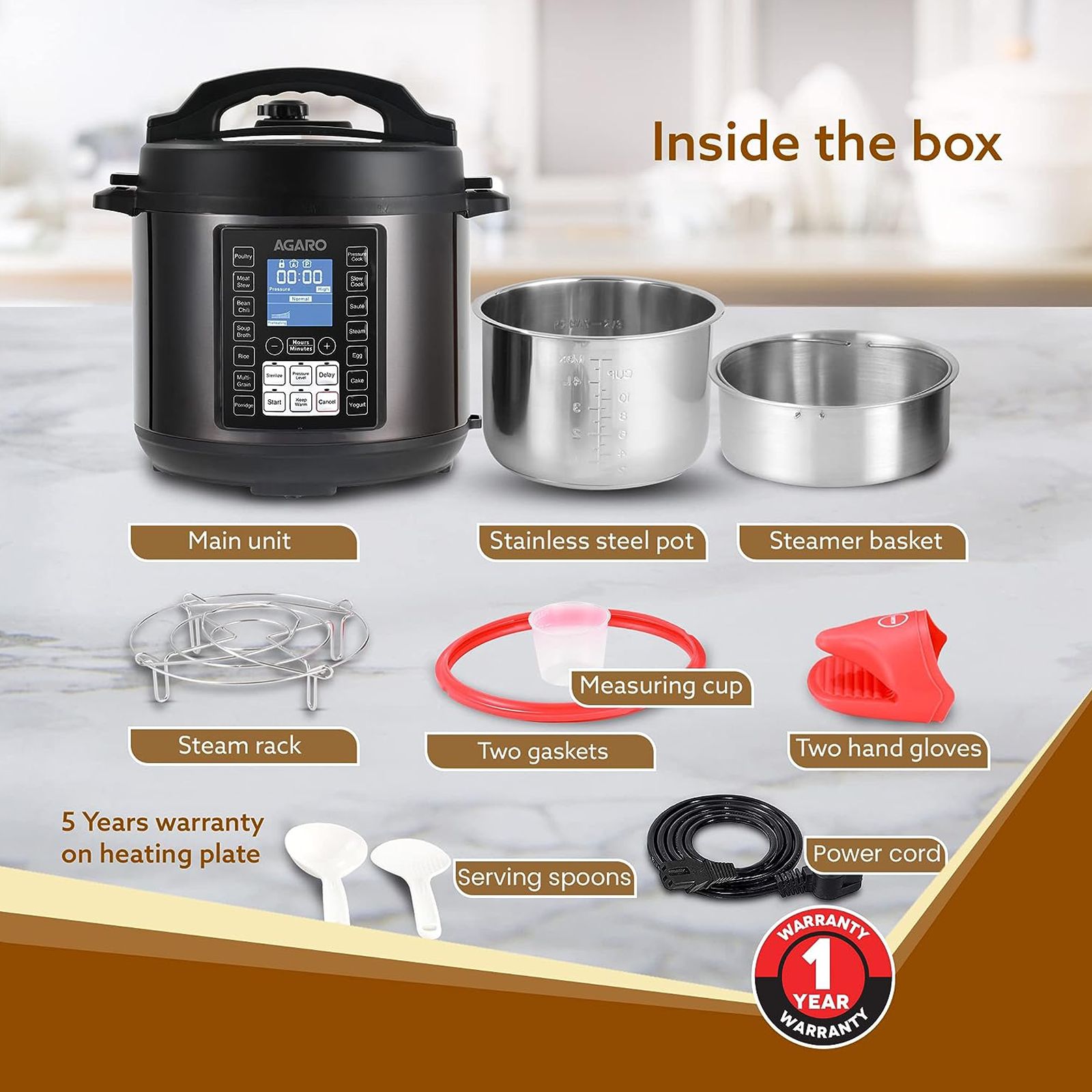 Agaro Litre Electric Pressure Cooker AGARO Royal Electric Rice
