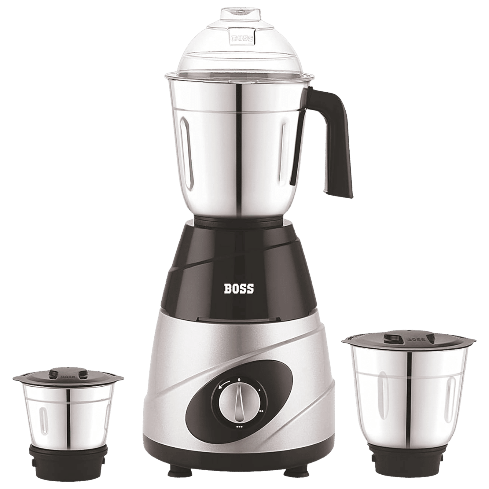 BOSS Thunder Deluxe 550 Watt 3 Jars Mixer Grinder (21000 RPM, Thunderous Performance, Black Silver)