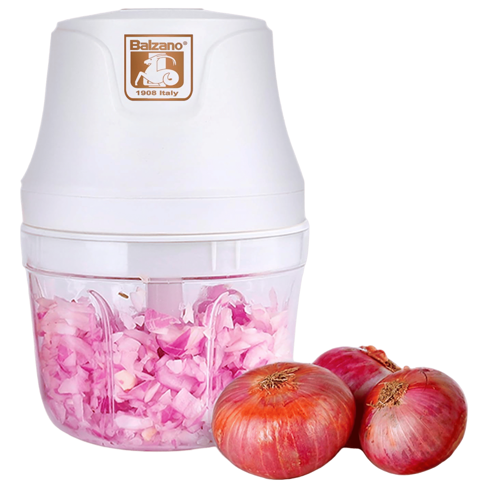 Balzano Chopper Max 30 Watt Electric Vegetable Chopper with 3 Blades (White)