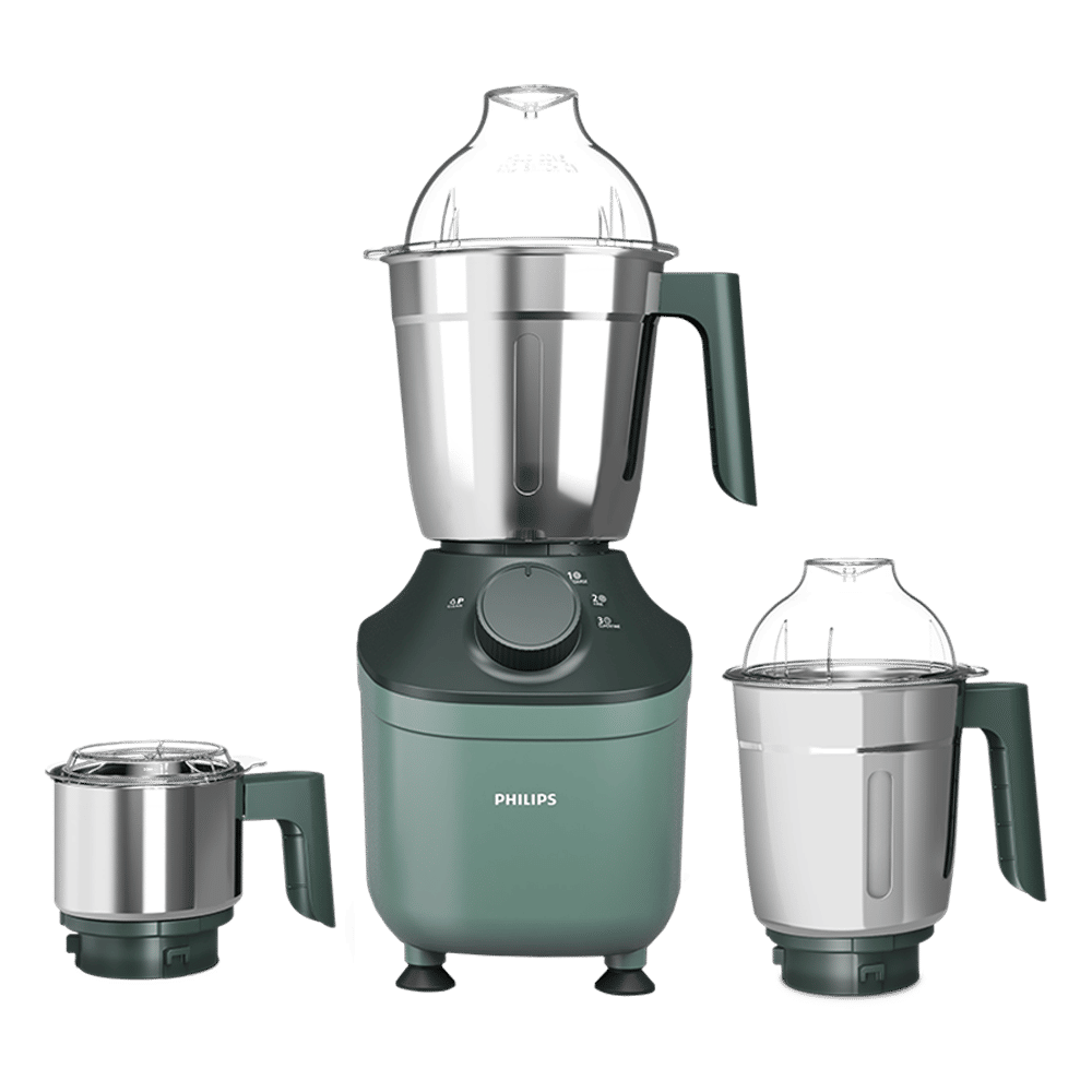 PHILIPS 800 Watt 3 Jars Mixer Grinder (MicroGrind Technology, Green)