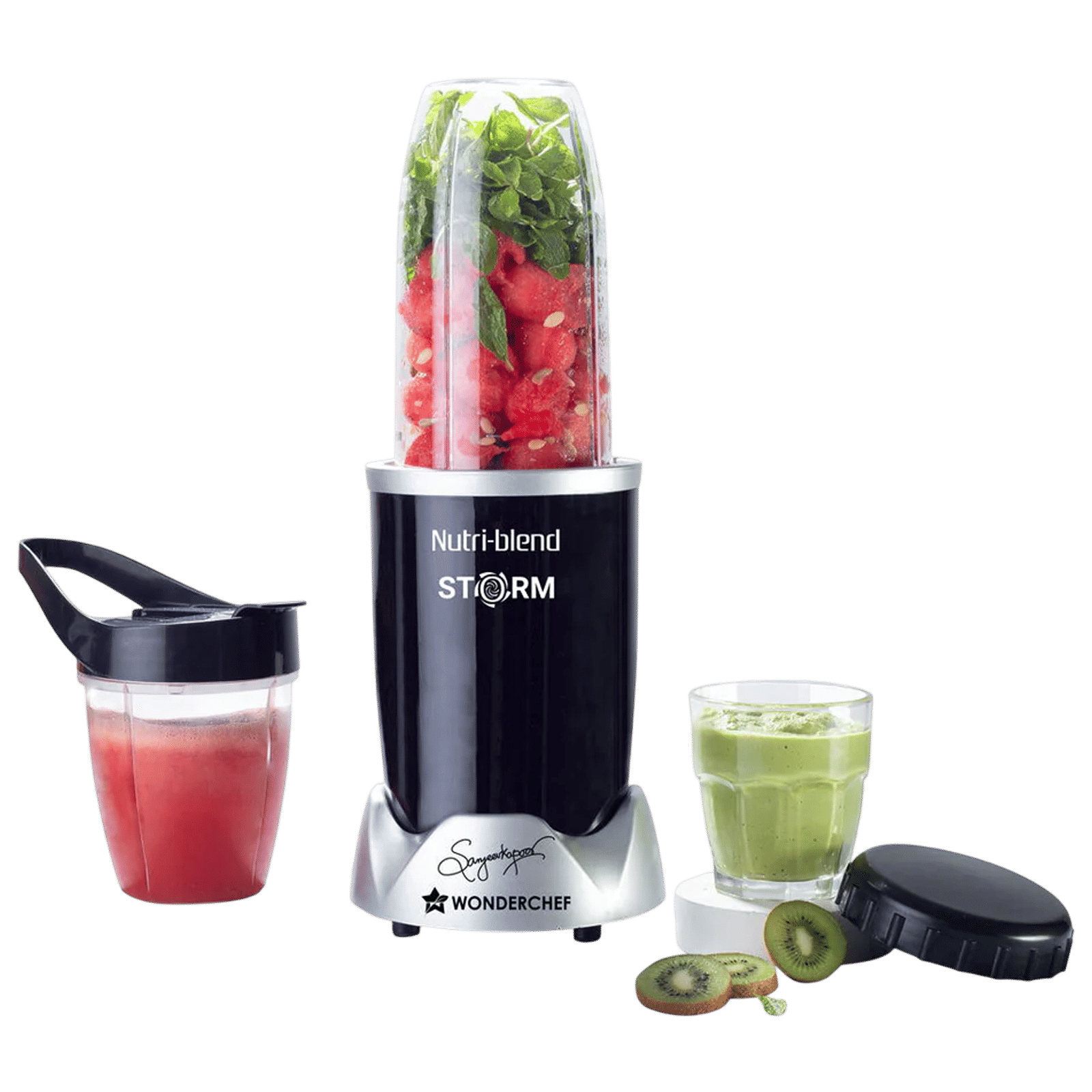 WONDERCHEF Nutri-blend Storm 1200 Watt 2 Jars Mixer Grinder Blender (22000 RPM, Sipper Attachment, Black)