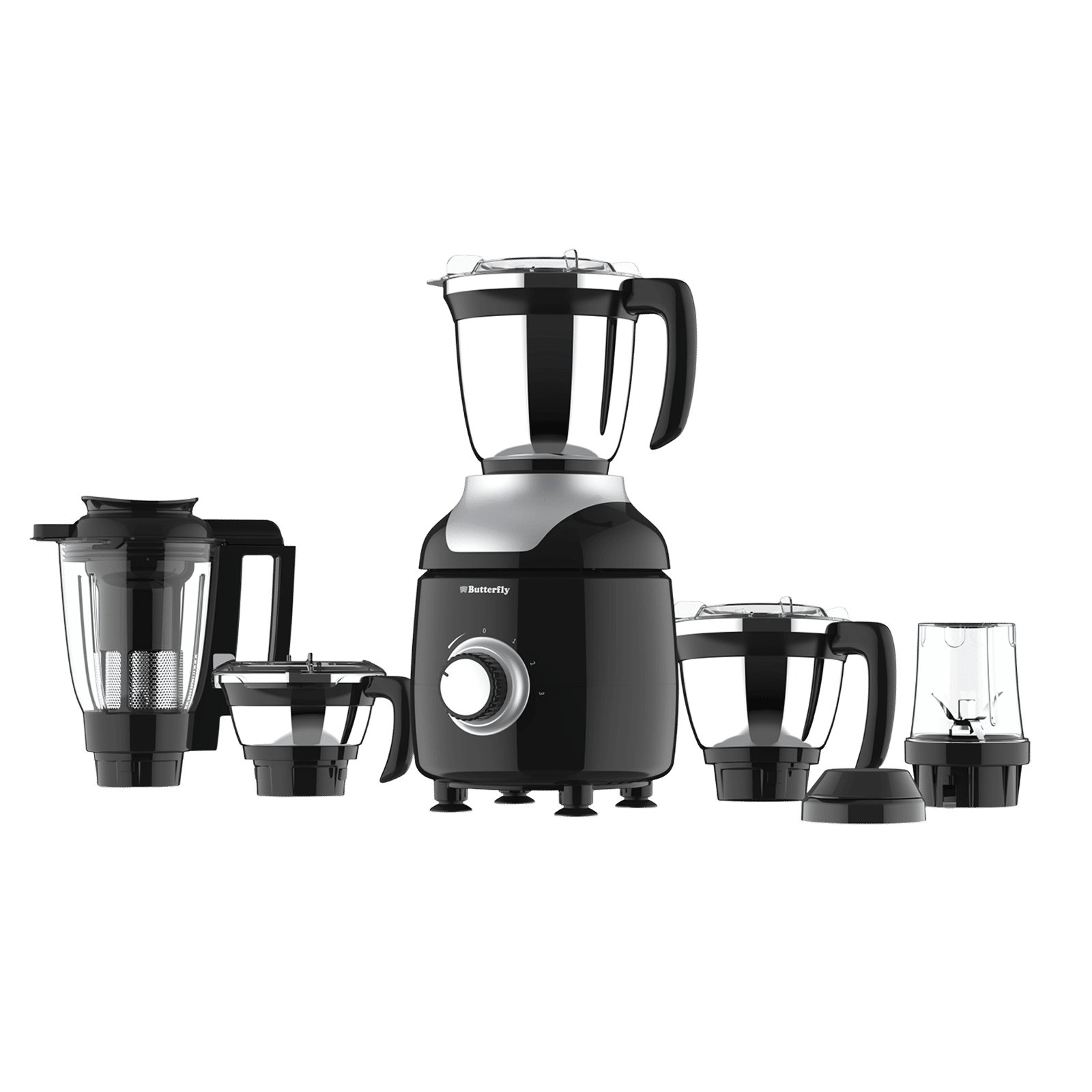 Butterfly ZieraChrome 750 Watt 5 Jars Juicer Mixer Grinder (21000 RPM, Black)