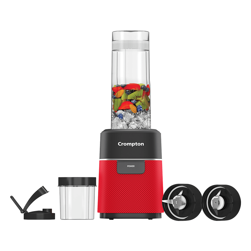 Crompton Ameo Fresh 400 Watt 2 Jars Nutri Blender (Maxi Blend Technology, Black & Red)