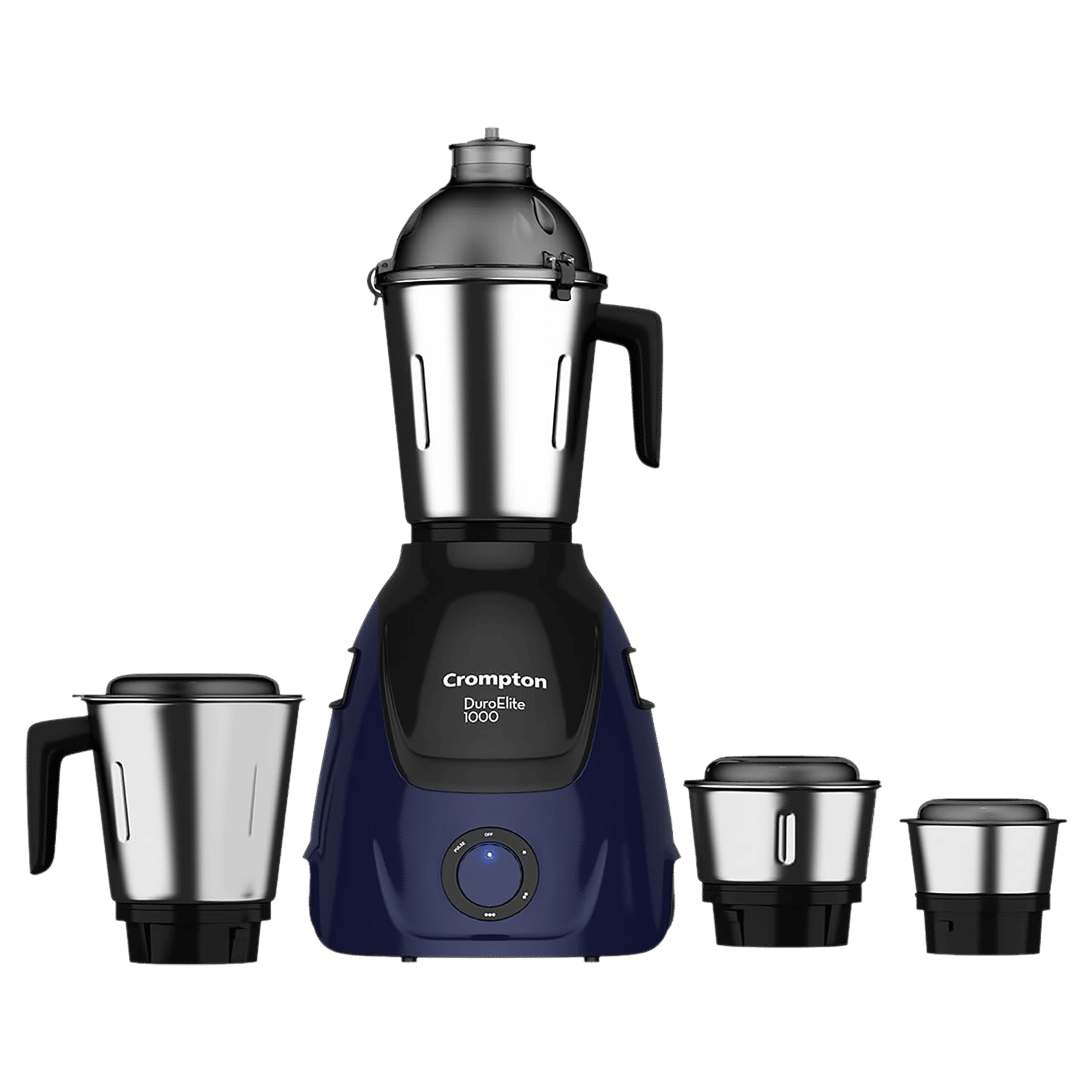 Crompton Duro Elite 1000 Watt 4 Jars Mixer Grinder (Motor Vent X Technology, Black & Blue)
