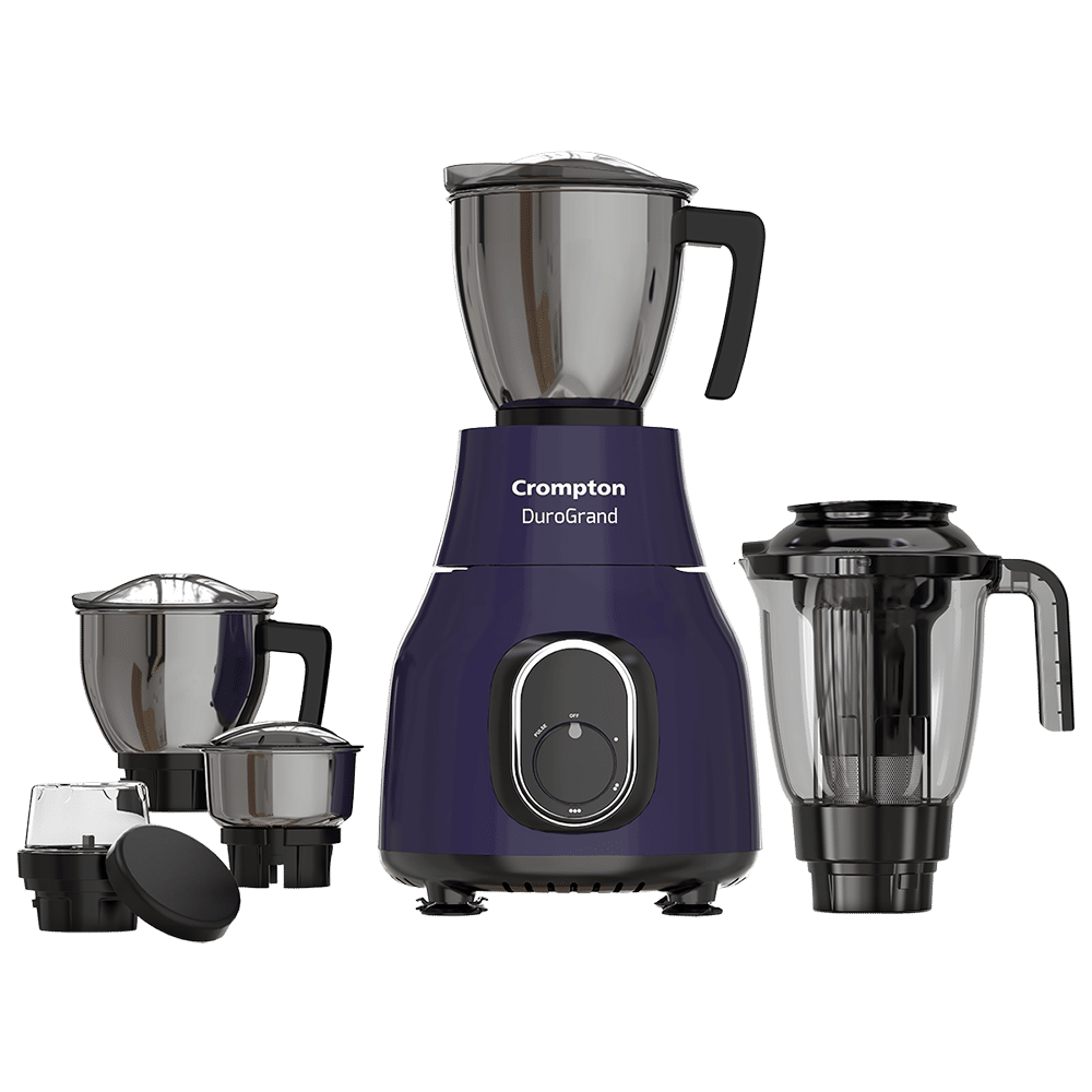Crompton DuroGrand 750 Watt 5 Jars Mixer Grinder (Motor Vent X Technology, Black & Purple)
