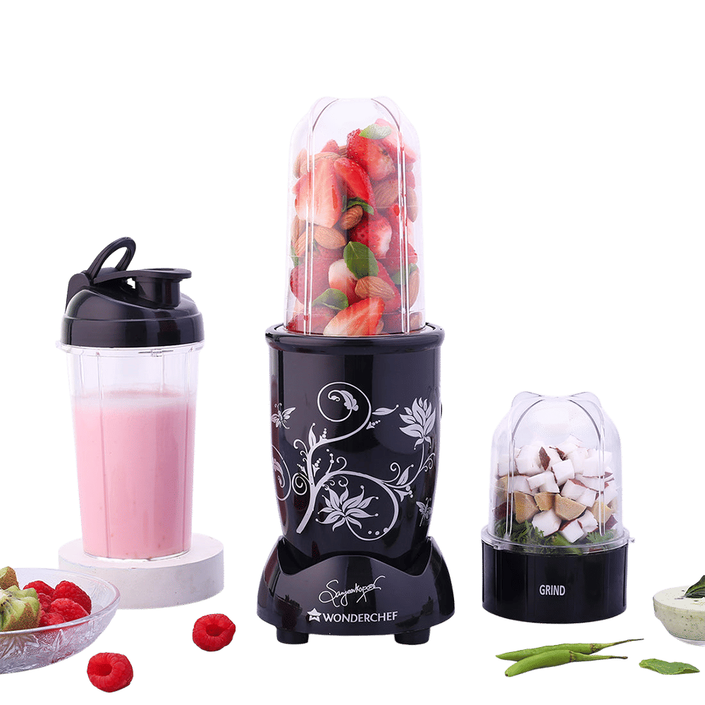 WONDERCHEF Nutri-blend 500 Watt 3 Jars Mixer Grinder Blender (22000 RPM, Powerful Motor, Black)