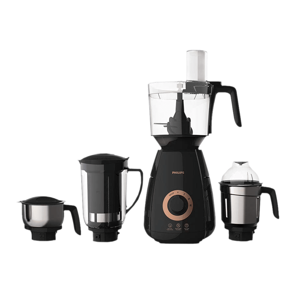 PHILIPS Avance Collection 750 Watt 4 Jars Mixer Grinder (20000 RPM, Gear Drive Technology, Black)