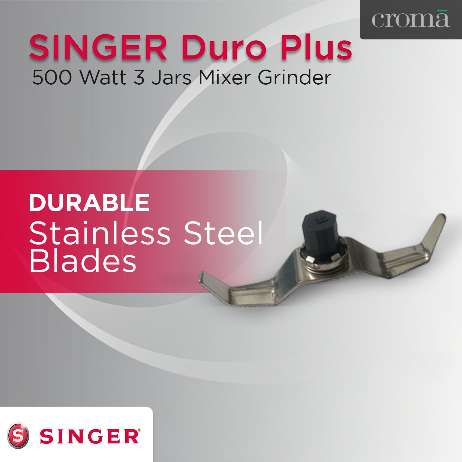 Buy Singer Duro Plus 500 Watt Jars Mixer Grinder (3 Speed