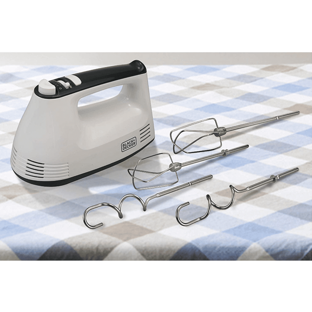 BLACK&DECKER M350 300 Watt Speed Hand Blender with Attachments (Quick  Beater Lock, White)