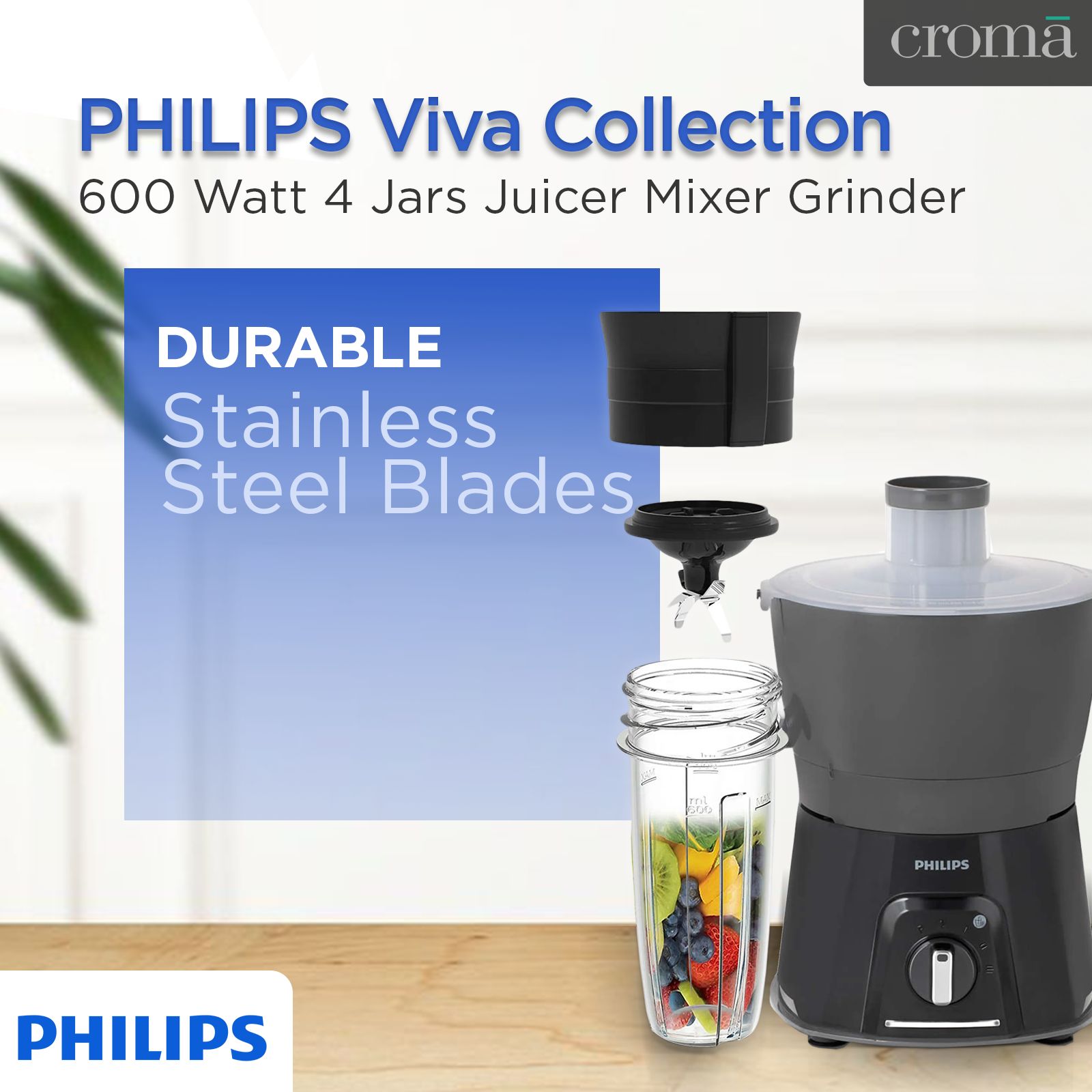 Blender Jar Hl7580 Buy PHILIPS Viva Collection 600 Watt Jars Juicer Mixer  Grinder