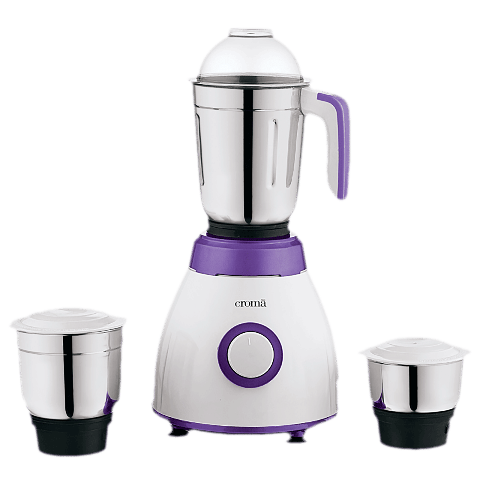 Croma 500 Watt 3 Jars Mixer Grinder (Rust Resistant, White/Purple)