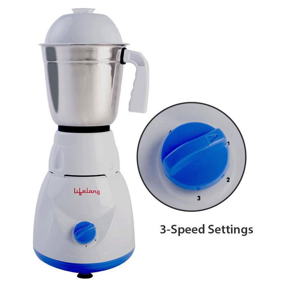 Lifelong LLMG21 Maxo 500W Juicer Mixer Grinder (3 Jars, Blue)