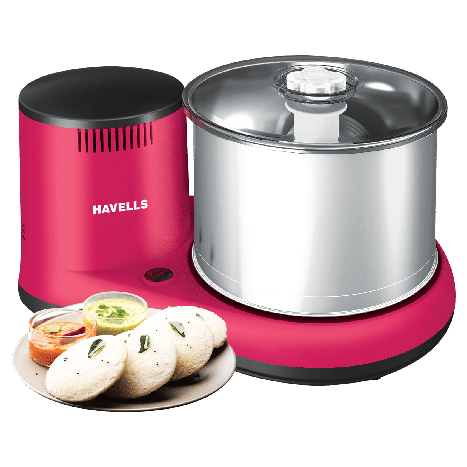 HAVELLS Alai 2 Litres 2 Stones Wet Grinder with Coconut Scrapper (Thermal Overload Protection, Pink)