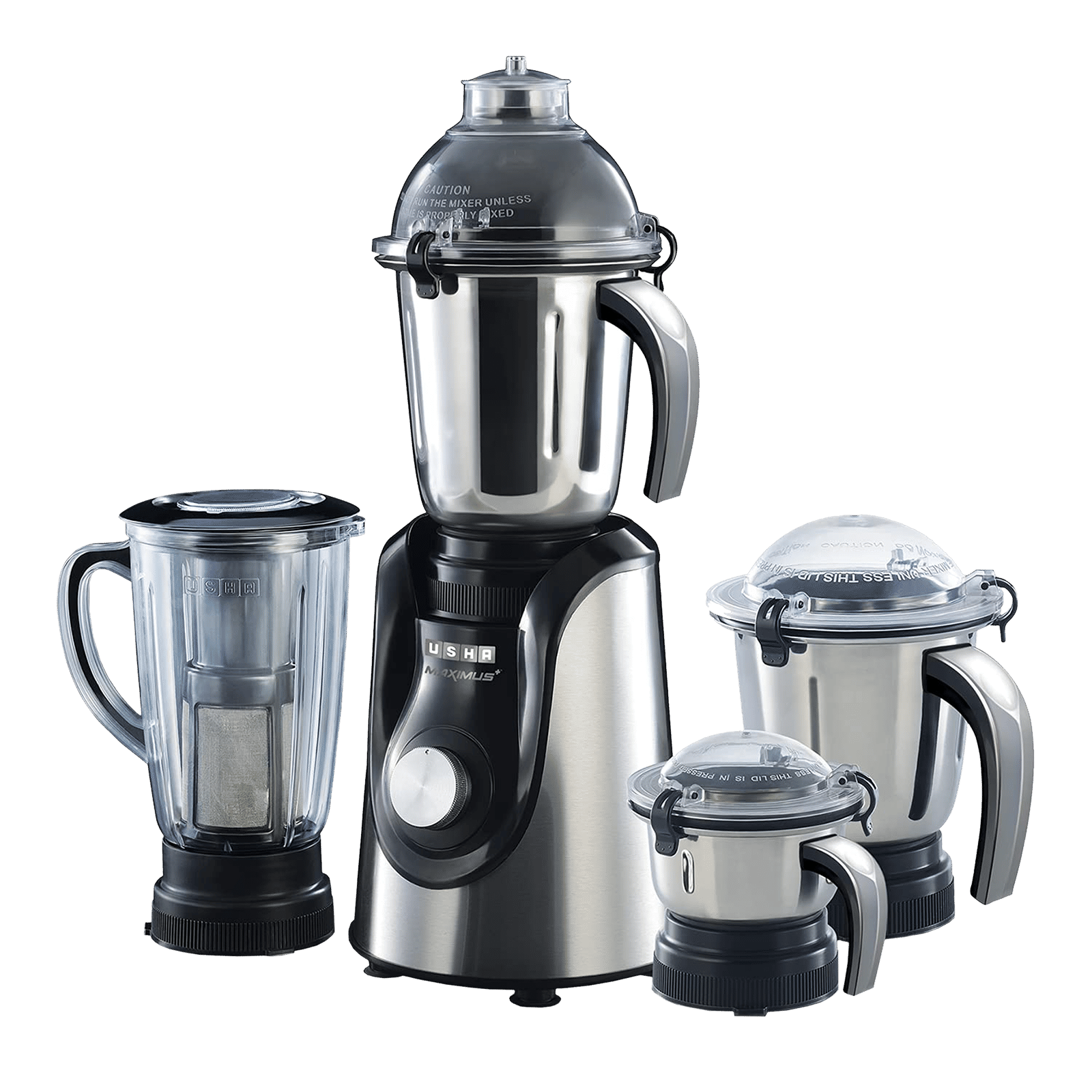USHA Maximus Plus 800 Watt 4 Jars Mixer Grinder (21000 RPM, Overload Protection, Black)