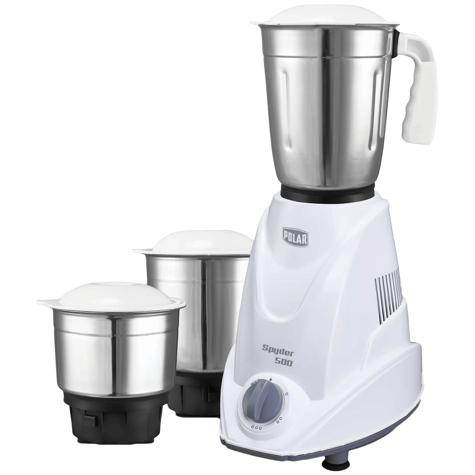 POLAR Spyder 500 Watt 3 Jars Mixer Grinder (Auto Shut Off Protection, White)