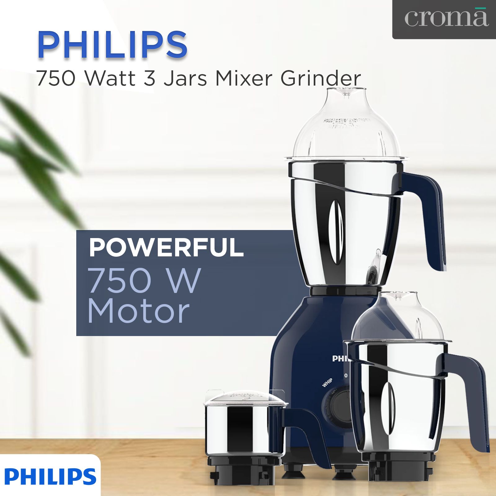 Buy PHILIPS 750 Watt Jars Mixer Grinder (Turbo Motor, Premium