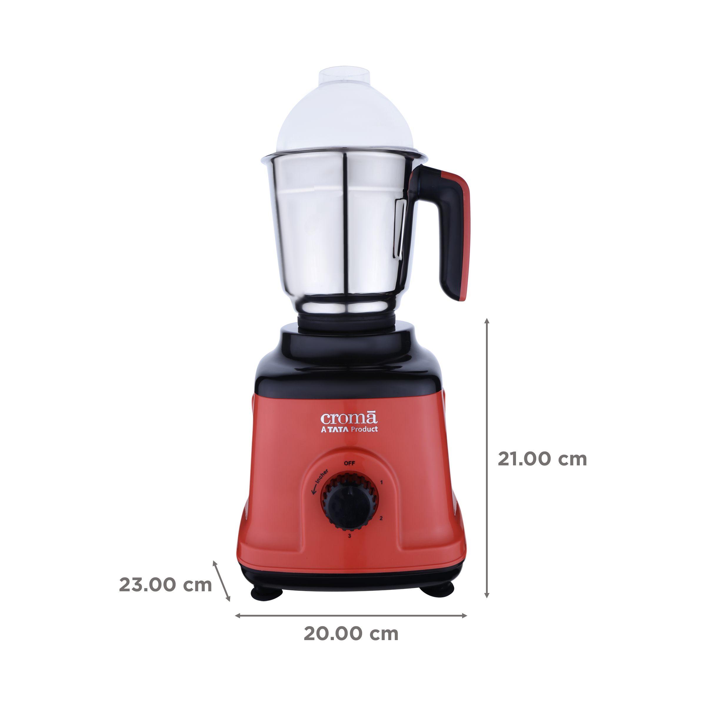 Croma 750 Watt Jars Mixer Grinder (20000 RPM, Overload Protection, Red  Black)