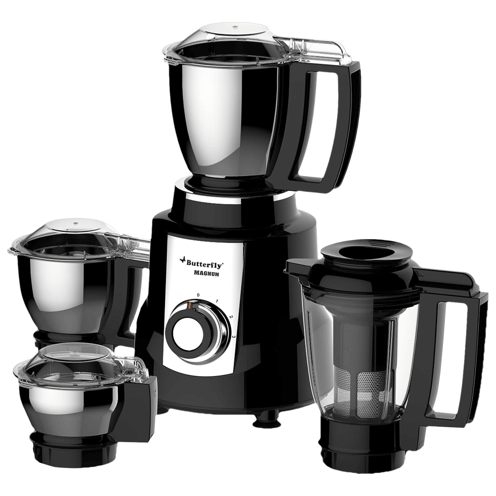 Butterfly Magnum 900 Watt 4 Jars Mixer Grinder (22000 RPM, Spill Proof, Black)
