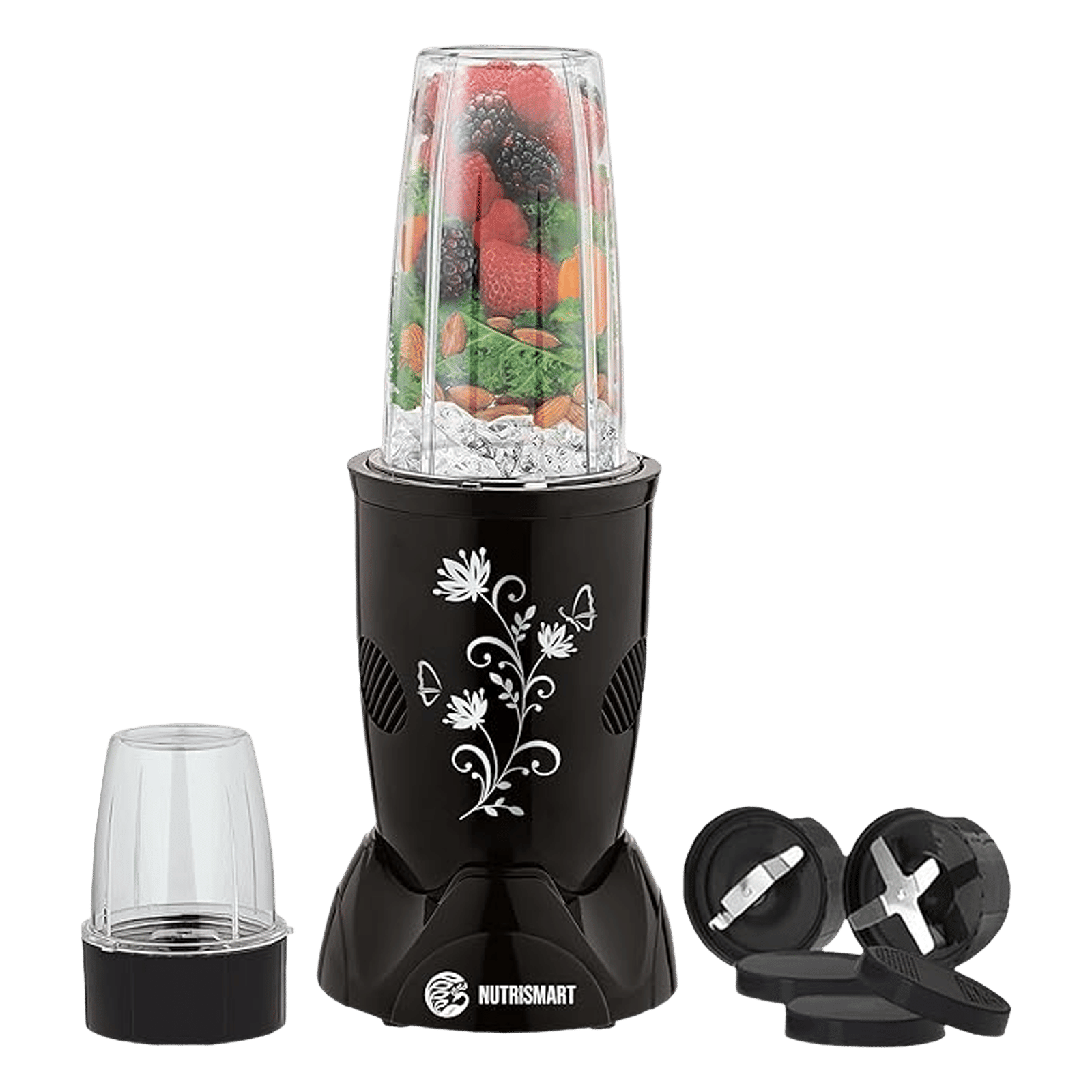 Nutrismart NS Bullet 500 Watt 2 Jars Mixer Grinder Blender (22000 RPM, Copper Winding, Black)