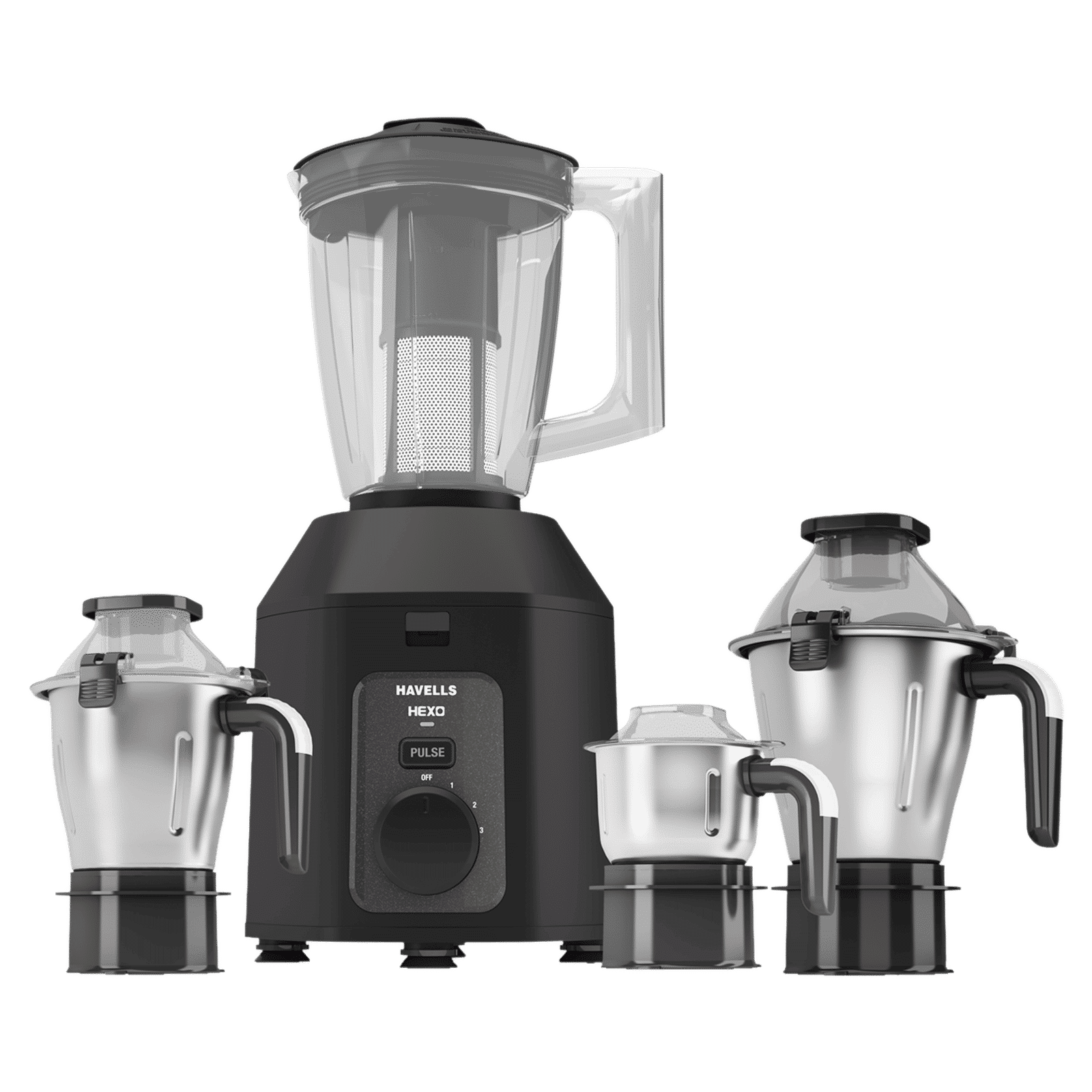 HAVELLS Hexo Plus 1100 Watt 4 Jars Mixer Grinder (Black)