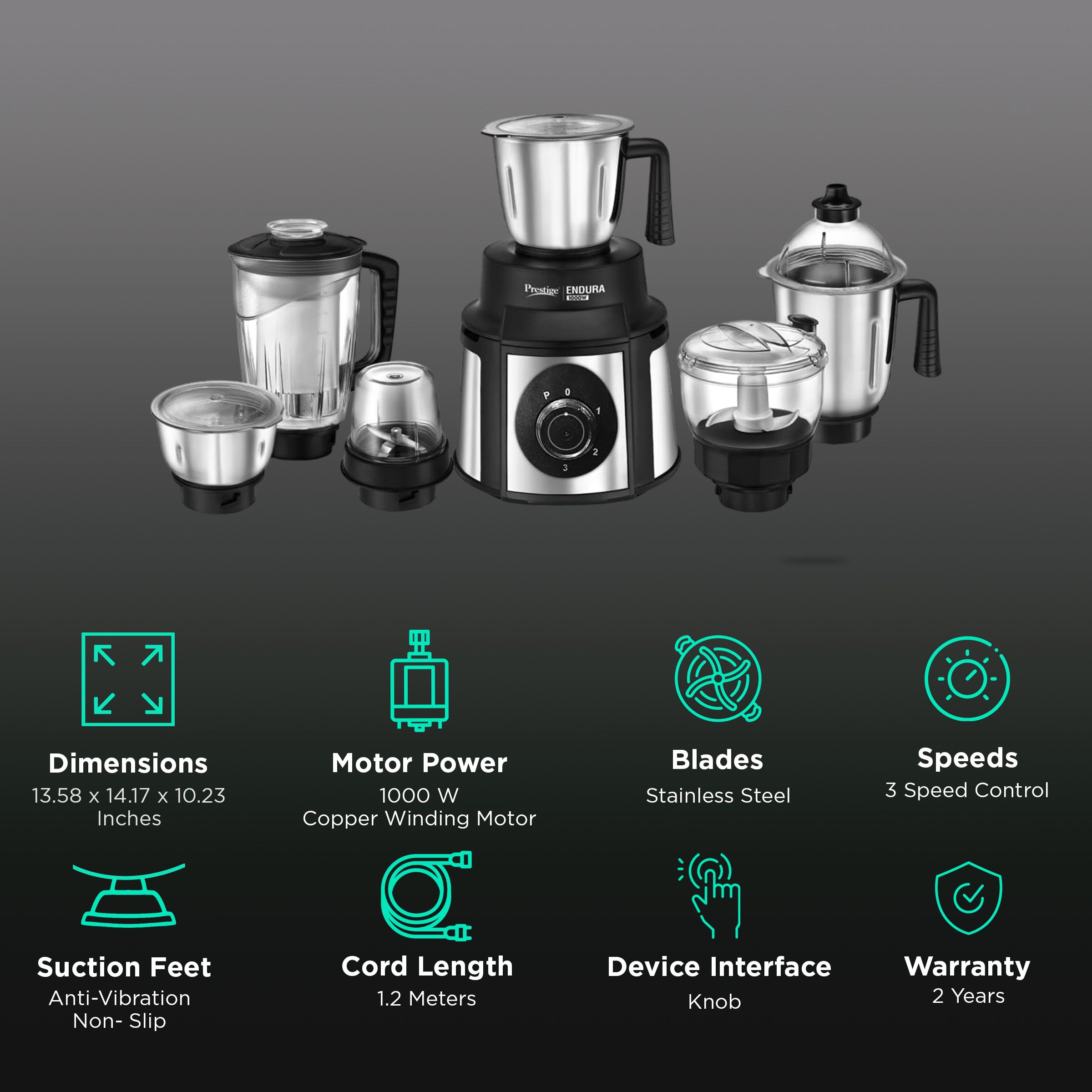 Prestige Endura 1000W 6 Jar