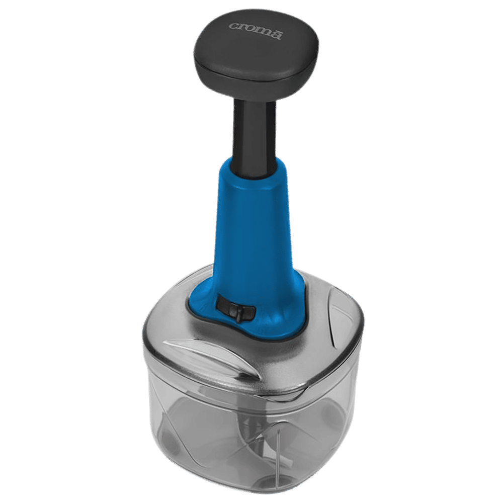 Croma Manual Push Chopper 600 ml (Blue and Black)
