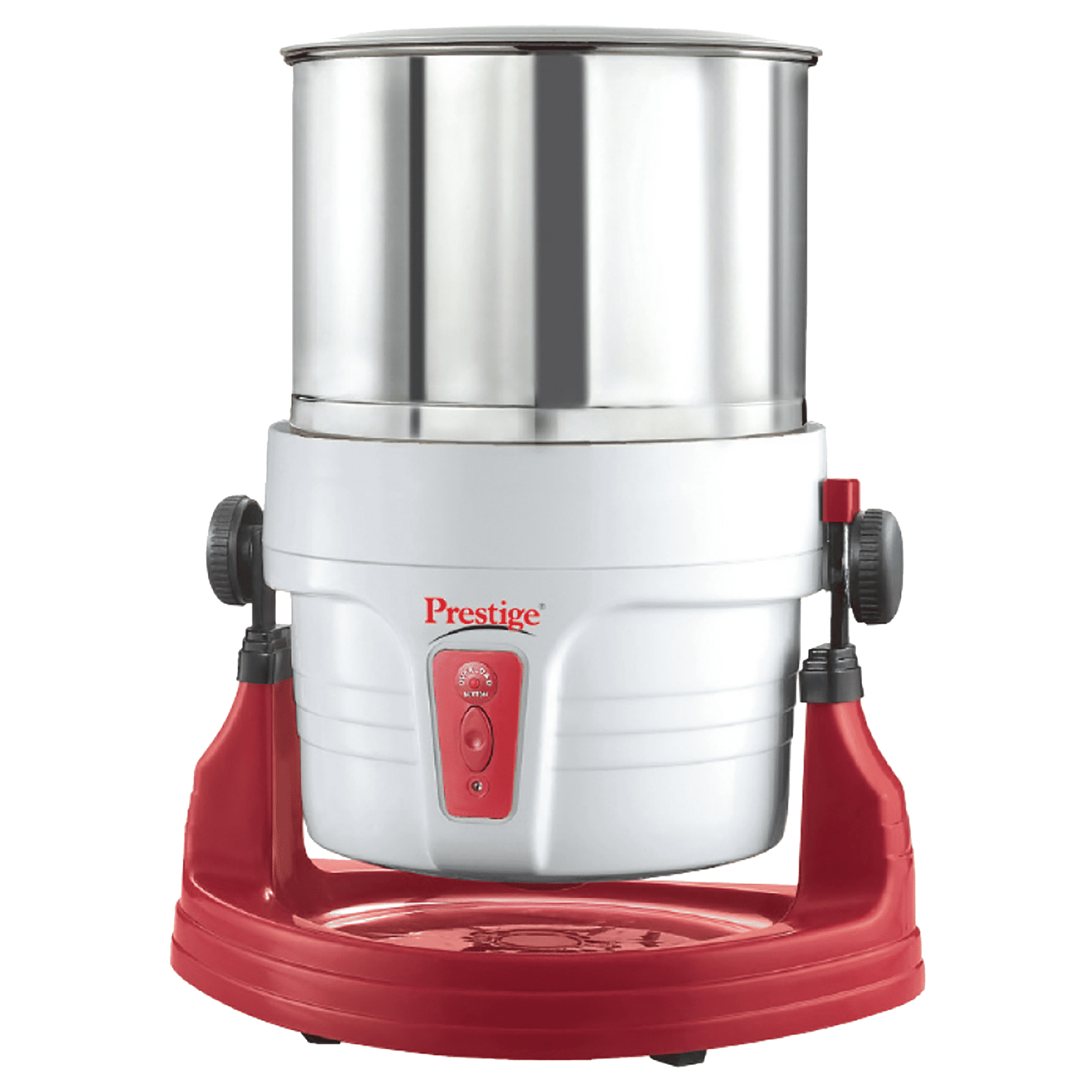 Prestige PWG 01 2 Litres Wet Grinder with Coconut Scrapper & Atta Kneader (Tilting Drum, White and Red)