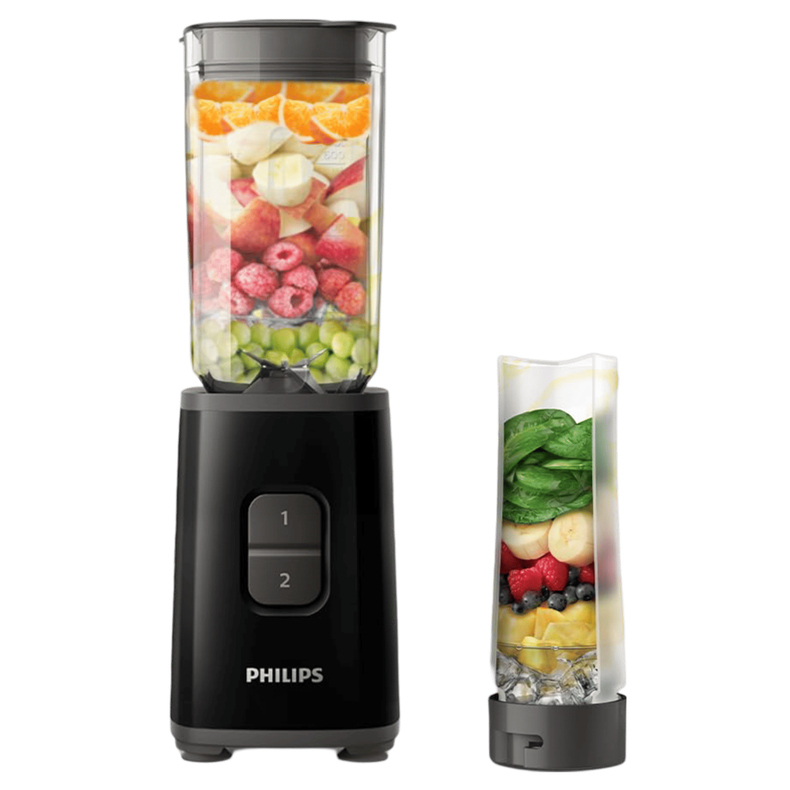 PHILIPS HR2602/90 350 Watt 2 Jars Mixer, Grinder and Blender (Adjustable Speed Control, Black)