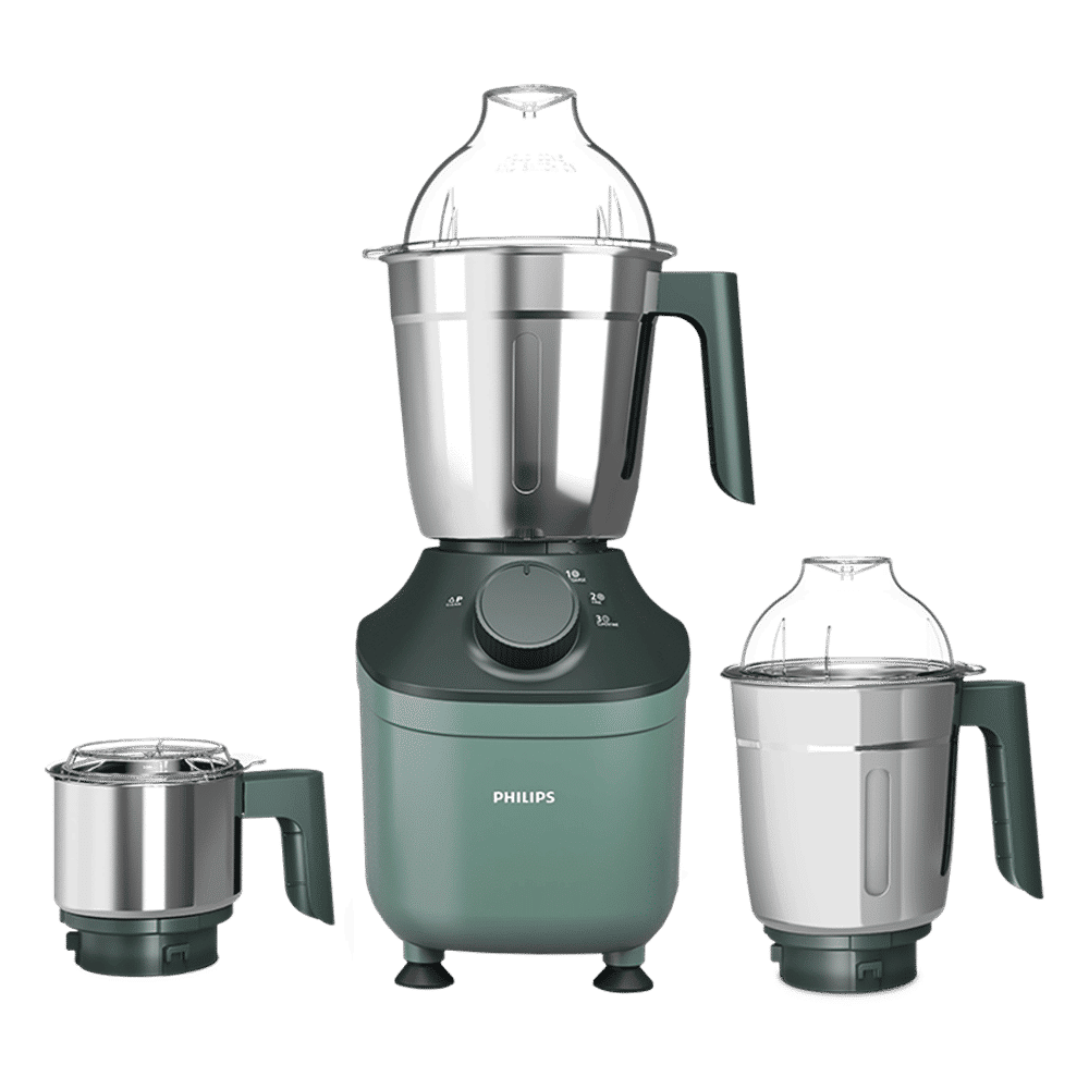 PHILIPS 800 Watt 3 Jars Mixer Grinder (MicroGrind Technology, Green)