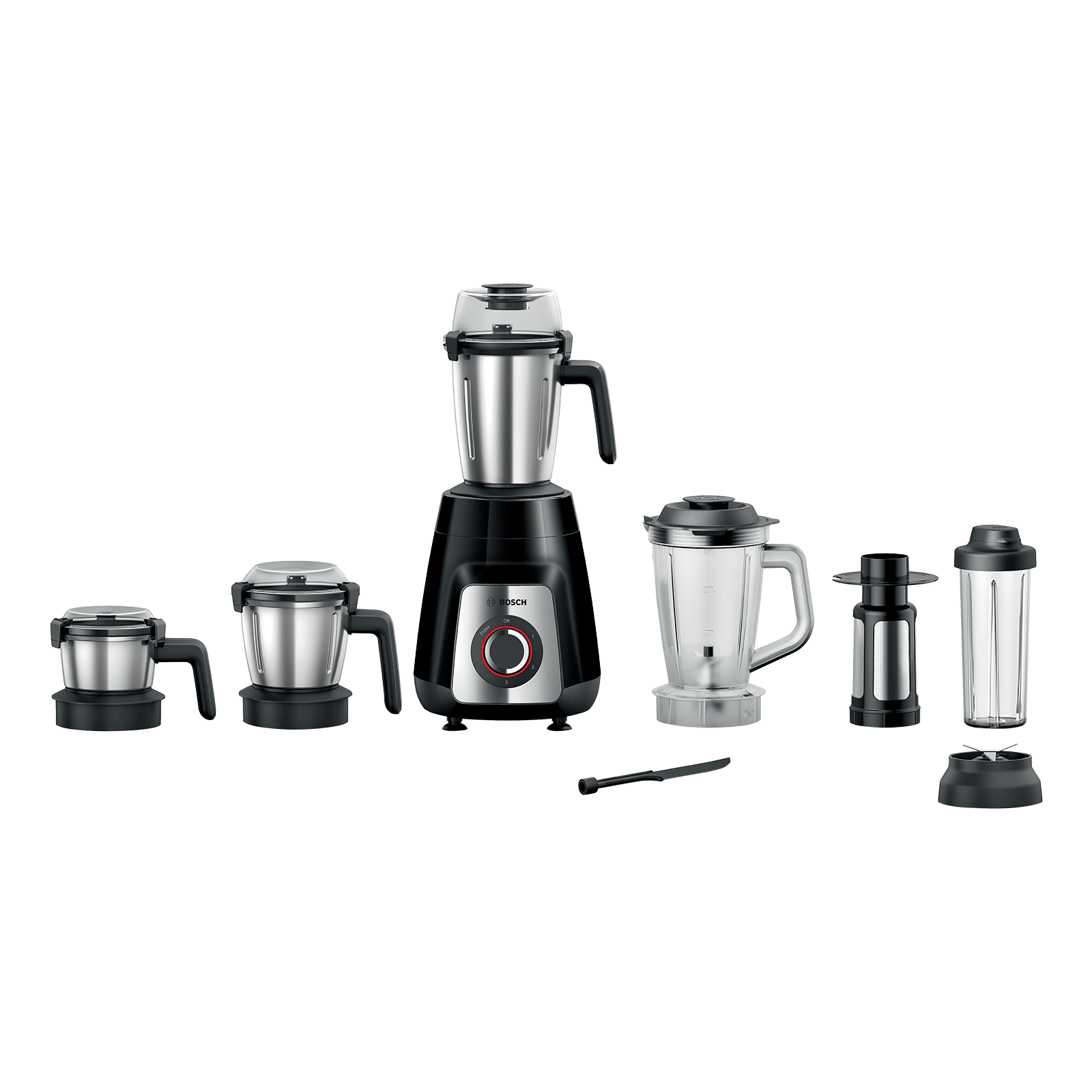 Bosch TrueMixx 1100 Watt 5 Jars Mixer Grinder (24000 RPM, Stone Pounding Technology, Black)