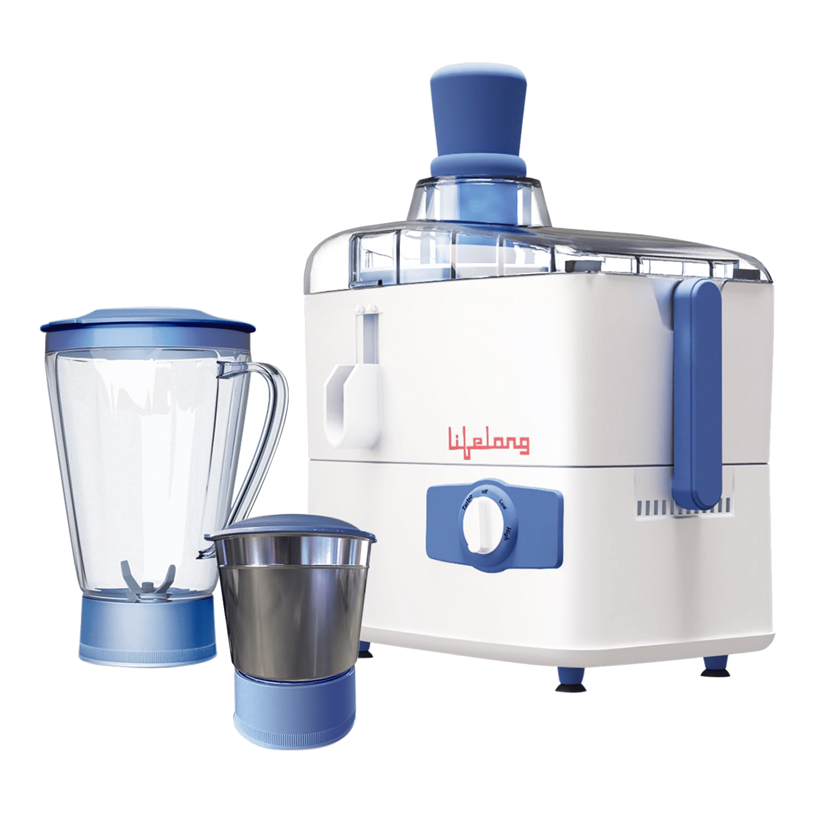 Lifelong LLJMG04 450 Watt 2 Jars Juicer Mixer Grinder (18000 RPM, 2 Speed Control, White & Blue)