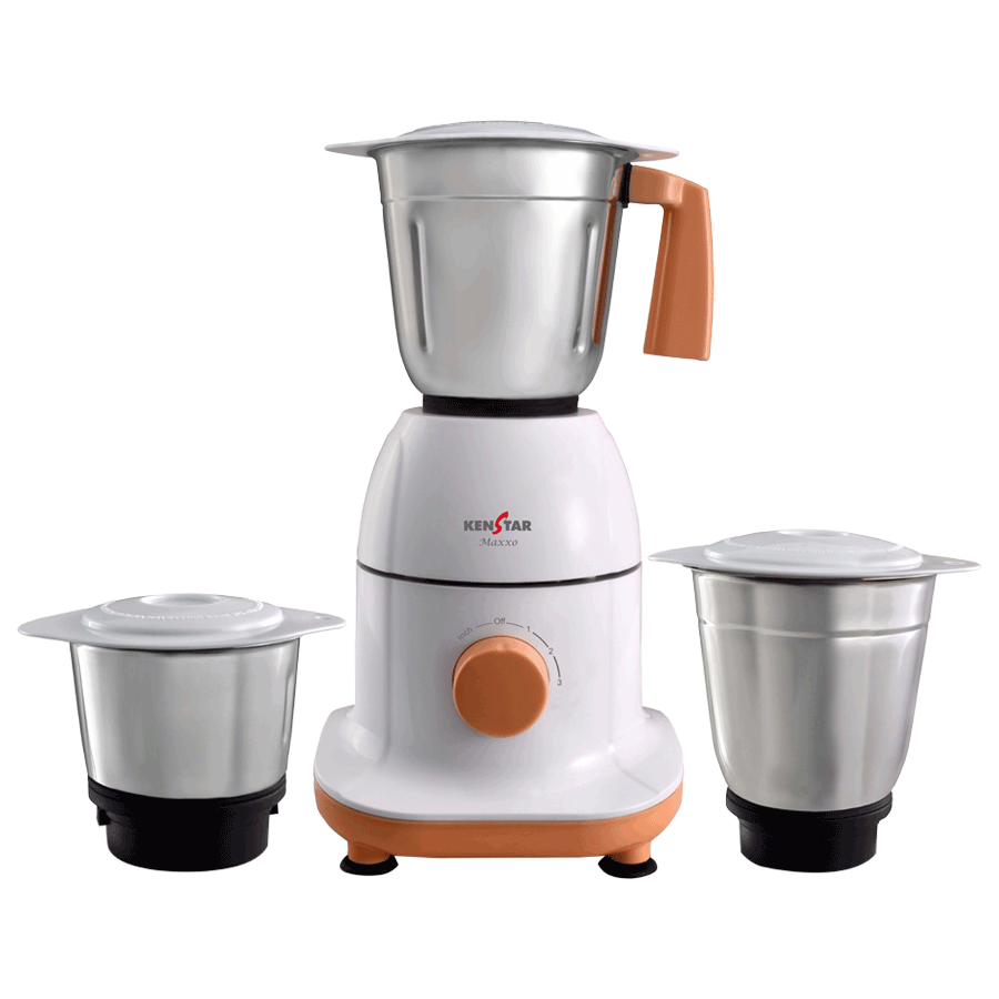 Kenstar Maxxo 550 Watt Mixer Grinder (KMMAX55W3S-DJS, White)