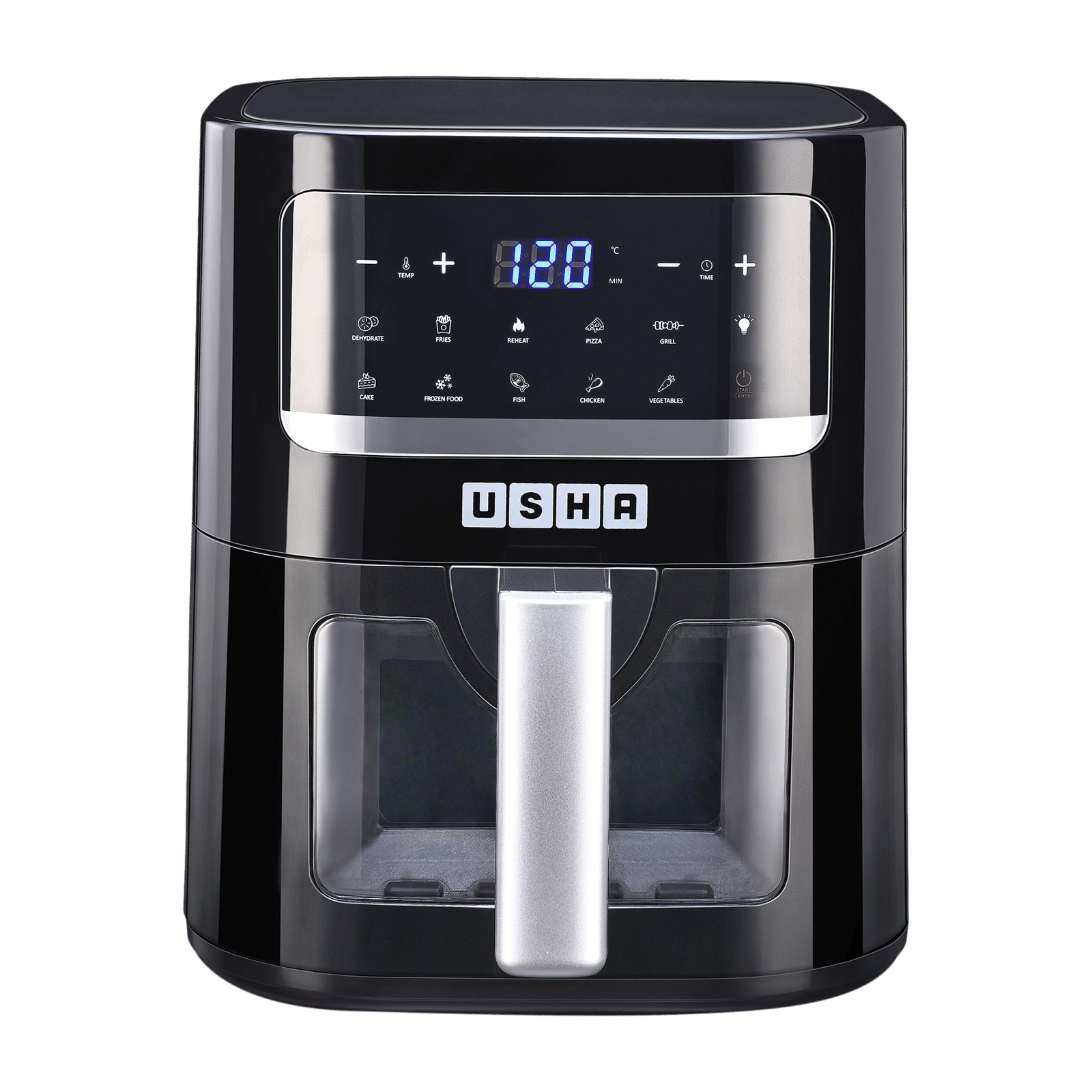 USHA iChef Smart 4.5L 1350 Watt Digital Air Fryer with Turbo Air Circulation Technology (Black)