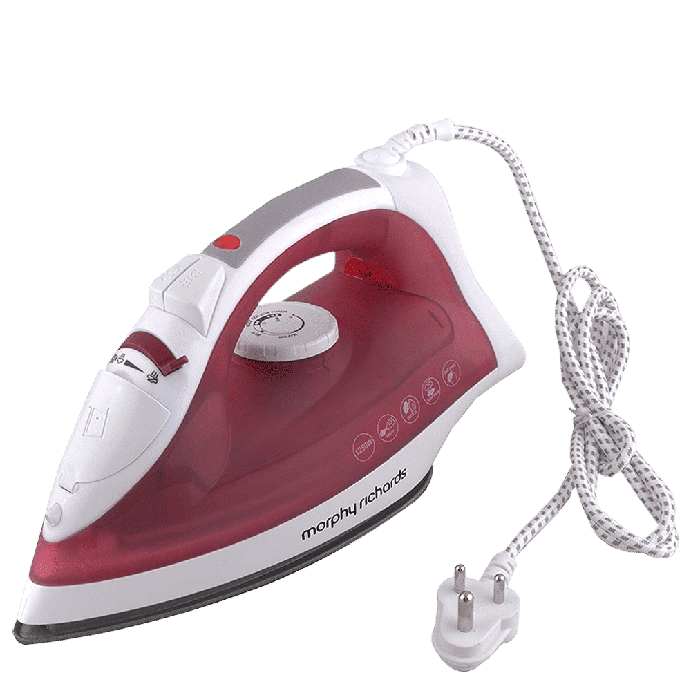 Morphy Richards Glide 1250 Watts 300ml Steam Iron (Vertical and Horizontal Ironing, Pink)